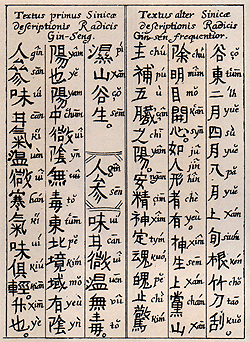 A description of ginseng which talks about its properties and functions. Ginseng was an expensive herb even in the Qing Dynasty and hard to come by.